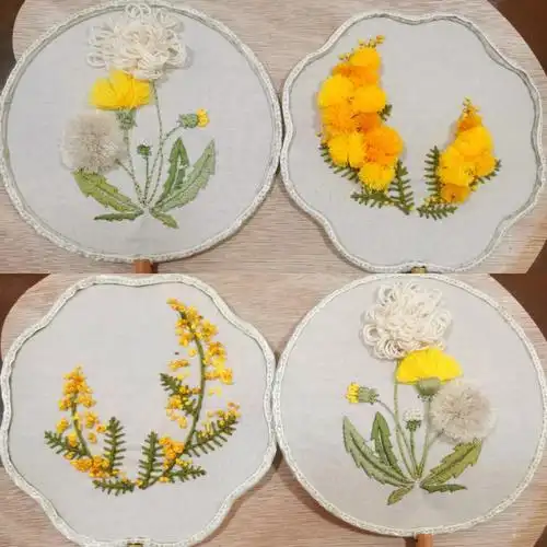 团扇制作双面立体刺绣的后续