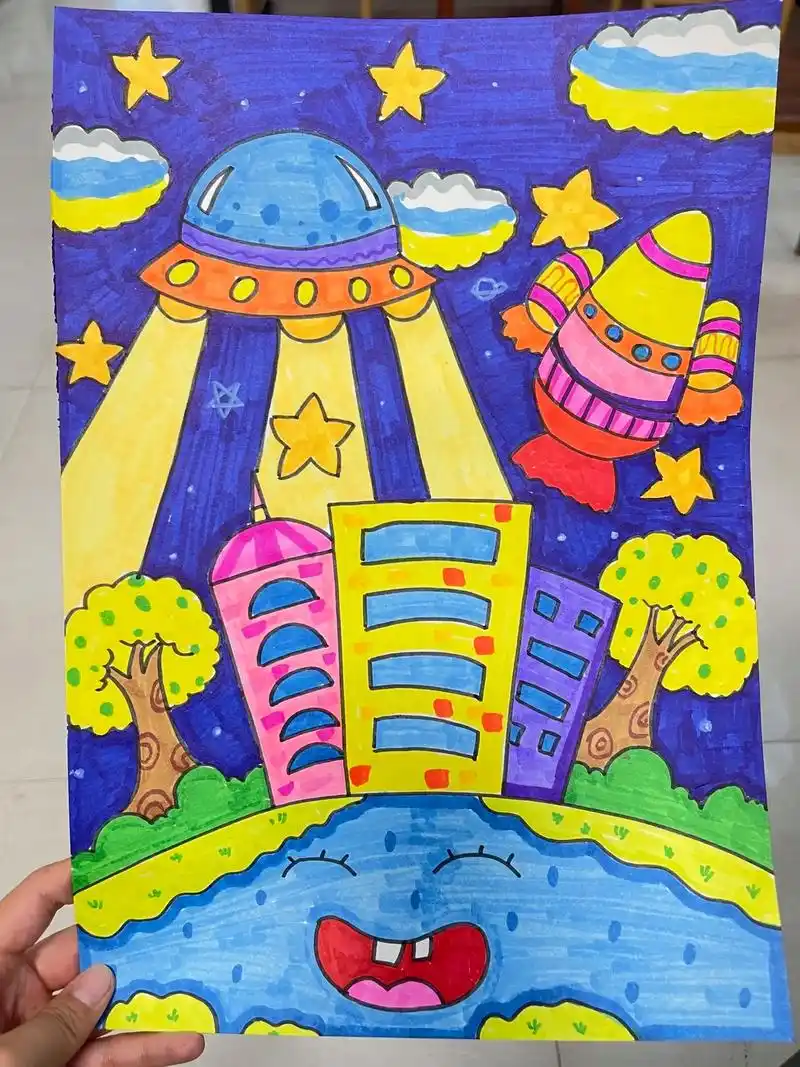 星空主题马克笔画