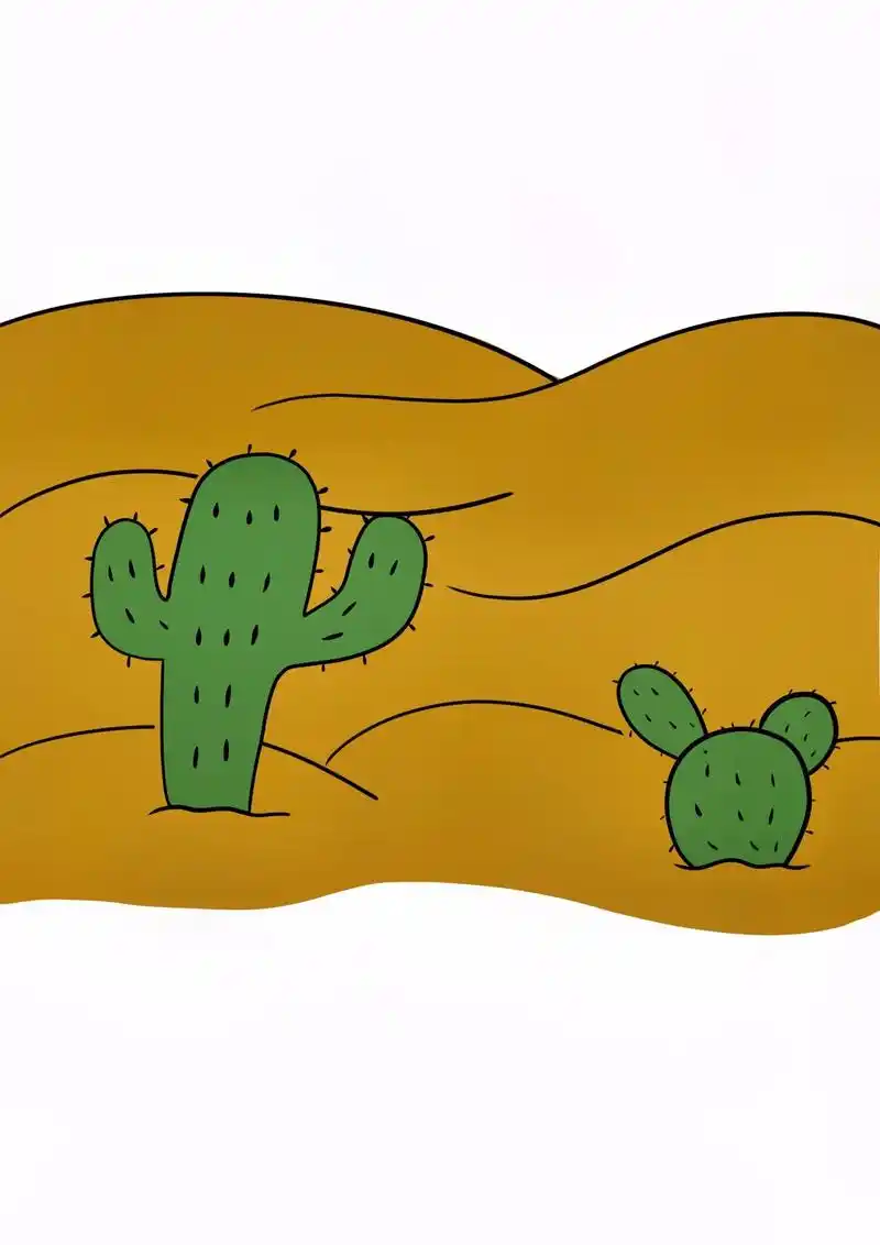 沙漠怎么画.#简笔画 #育儿简笔画 #一起学画画 #简笔画教 - 抖音