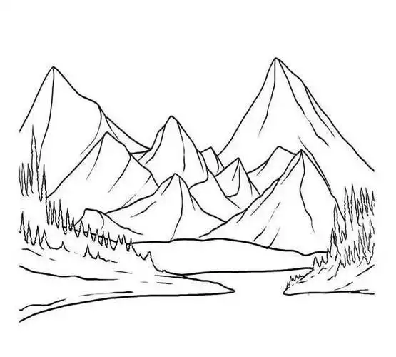 简笔画景物构图