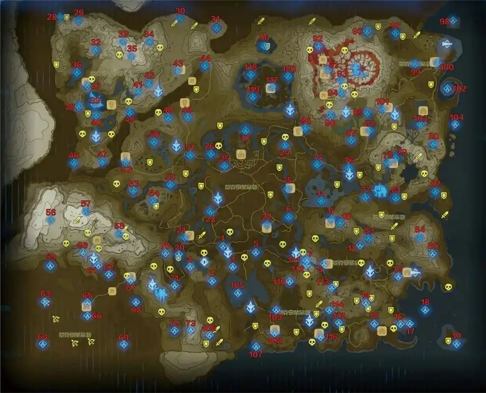 塞尔达传说136个神庙全攻略总地图 switch游戏|塞尔达传说之旷野之息