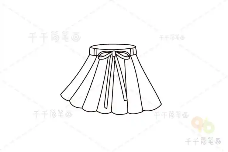 半身裙简笔画画法步骤