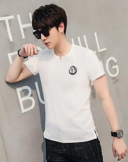 9元限时秒杀-缤慕promone男装上新专场新款夏天男士短袖t恤衫个性小v