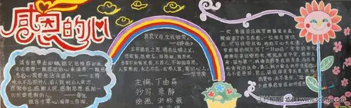 感恩记心中 感恩节黑板报_感恩节黑板报_黑板报版面设计图-手抄报图片