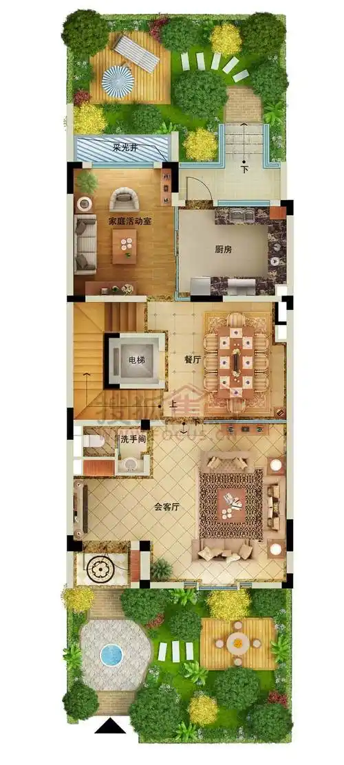 万科红郡别墅户型图