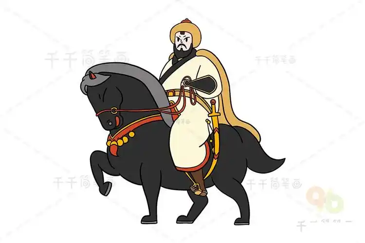 成吉思汗简笔画教程