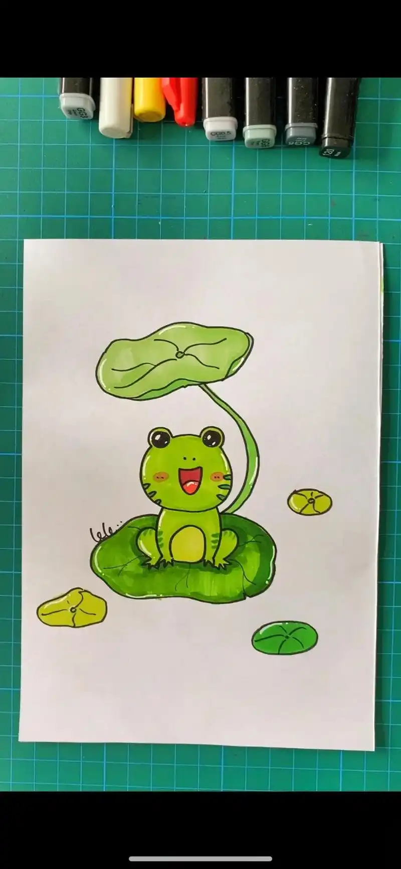 快乐的一只小青蛙宝宝们快来画吧