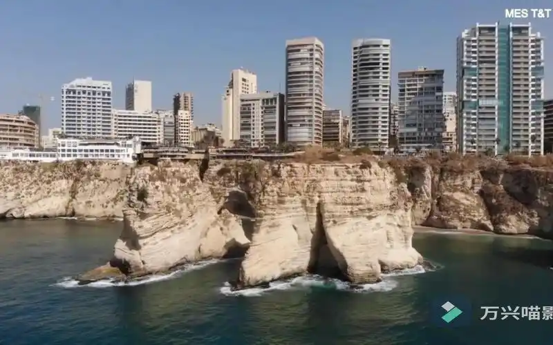航拍中东地区最西化的国家之一黎巴嫩的首都贝鲁特beirut