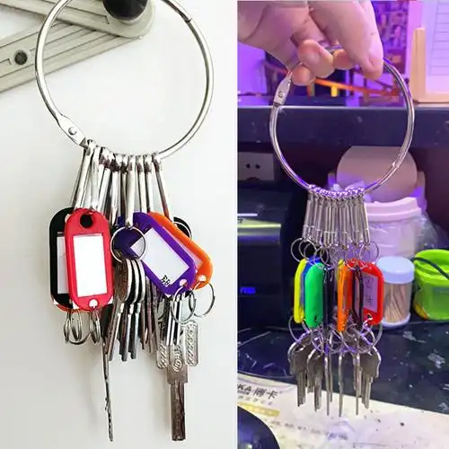 包租婆钥匙盘钥匙收纳包租婆金属圆盘带标记牌钥匙环大圈扣环钥匙扣圈