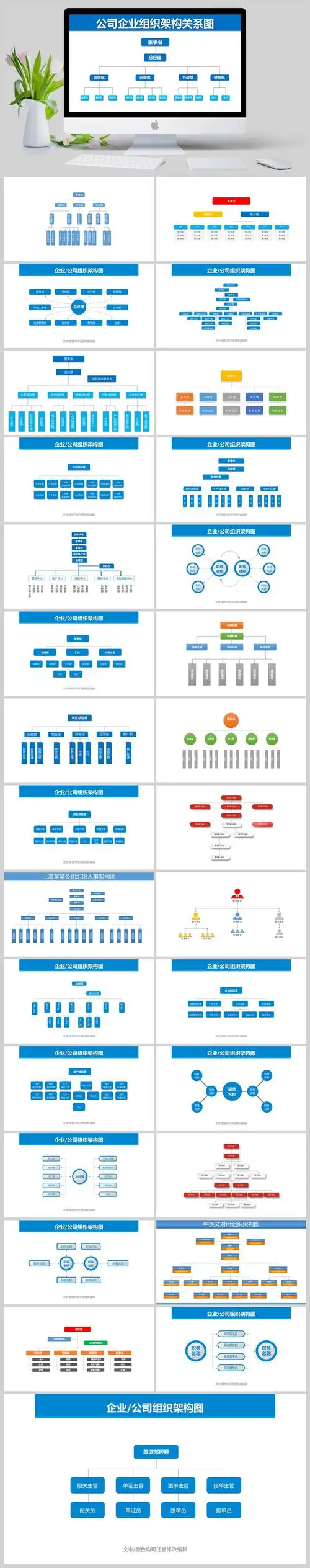 组织结构图组织架构图公司专用3ppt模板