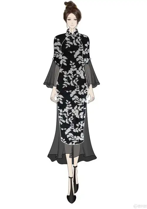 改良旗袍2-服装画/服装设计手稿 - 穿针引线服装论坛