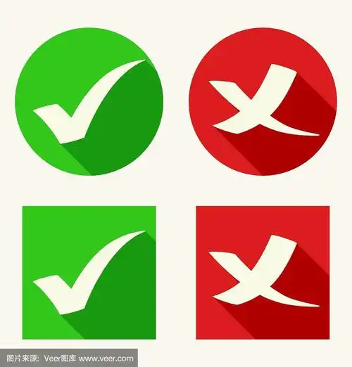 在带有长阴影的平面风格中勾选标记图标