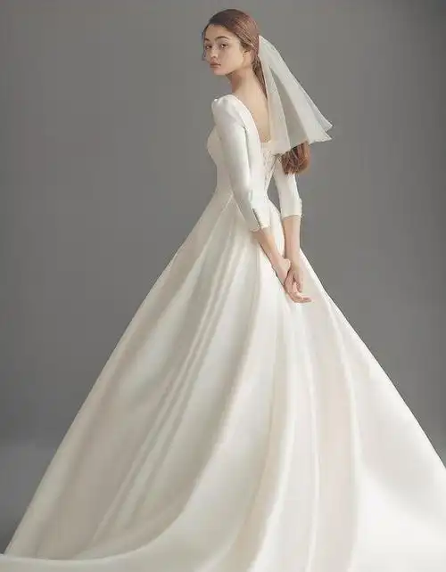 韩系高定婚纱礼服蝴蝶结华丽裙摆将温柔的浪漫进行到底