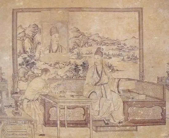 图14: 姚文瀚 《弘历鉴古图》屏风局部