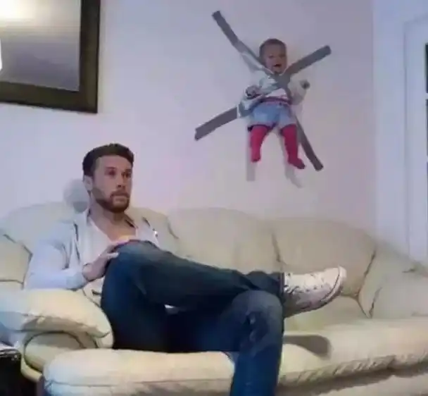 一组爸爸带孩子的照片,爸爸你是来搞笑的吗?