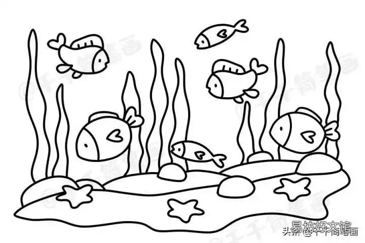 海底世界儿童简笔画图片大全 海底世界的画