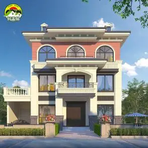 别墅设计图纸农村自建房三层新中式现代带车库乡村盖房效果图1035