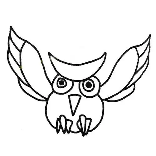 画猫头鹰的简笔画图片 画猫头鹰的简笔画图片卡通