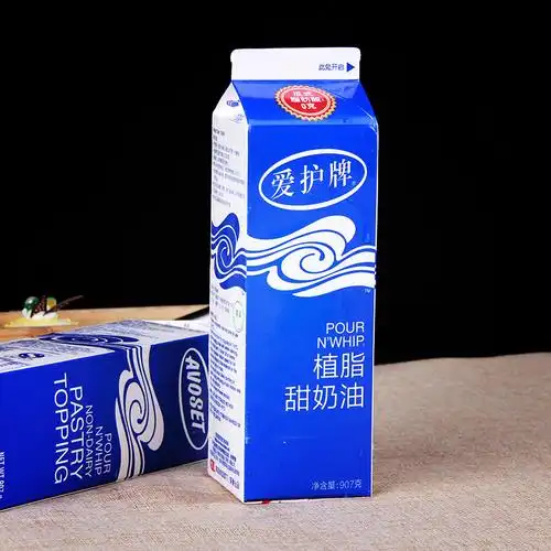 维益爱护牌淡奶油 甜奶油 植物性稀奶油 鲜奶油忌廉 907g*12支/箱