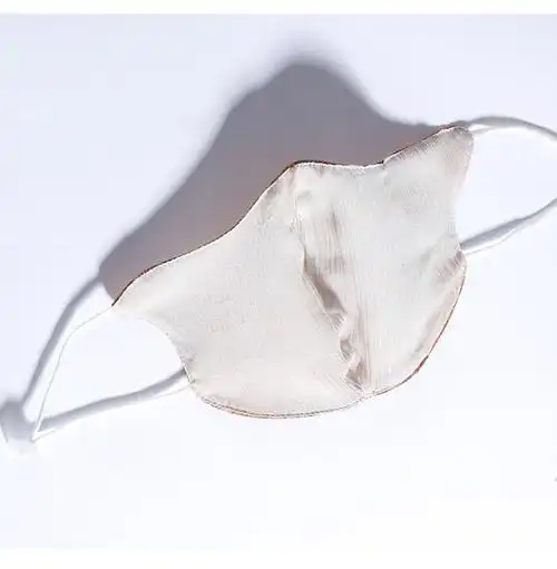 mrduck日本金银丝双层真丝口罩女夏天舒适透气防尘易呼吸薄款桑蚕丝