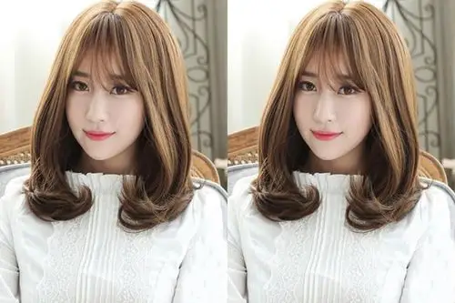 清新又甜美的齐肩梨花头发型,发尾带点卷度内扣蓬松俏皮少女的灵动感