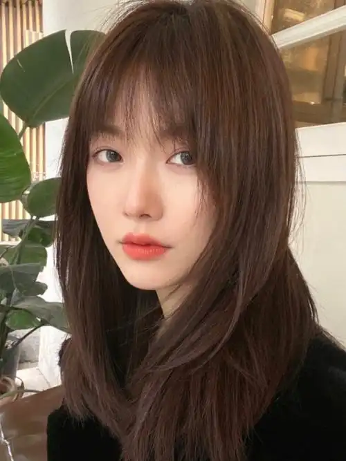 中长发颜色搭配刘海减龄