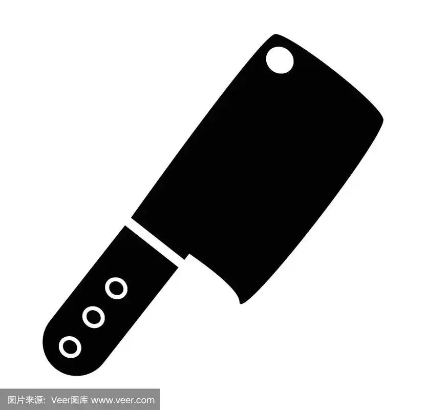 厨房屠夫菜刀矢量符号图标设计.