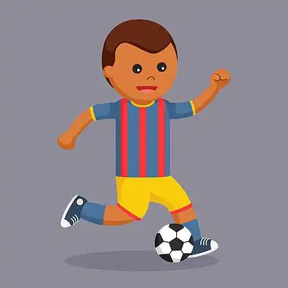 卡通小男孩踢足球19625六一儿童节踢球海报9614921069健康体育展板