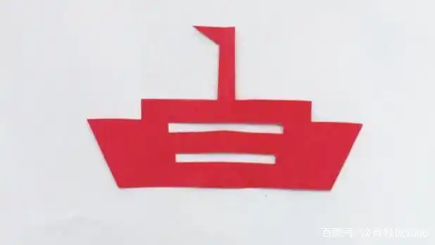 幼儿园手工,简单剪纸教程,用一张纸剪出一只小船