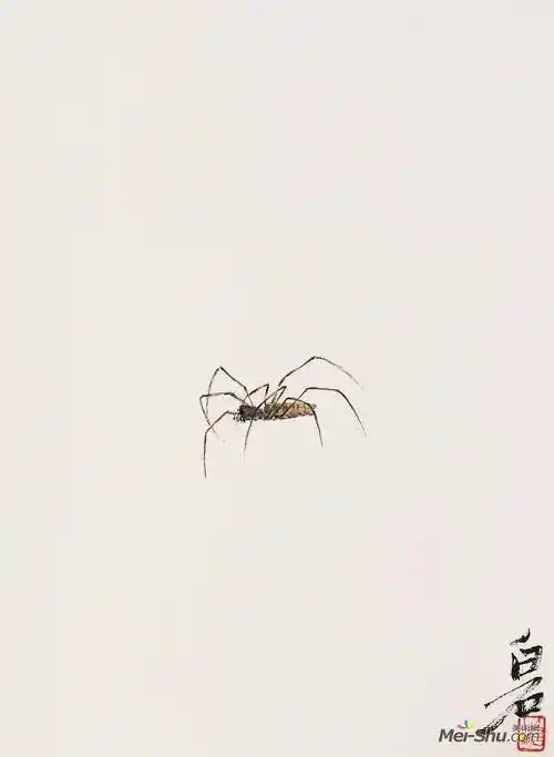 《蜘蛛》齐白石中国画作品欣赏