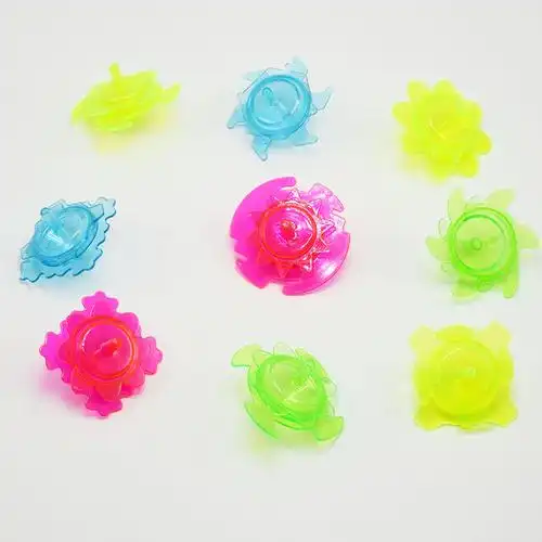 传统80后怀旧儿童玩具塑料双层手转小陀螺地转拧拧陀螺扭蛋玩具