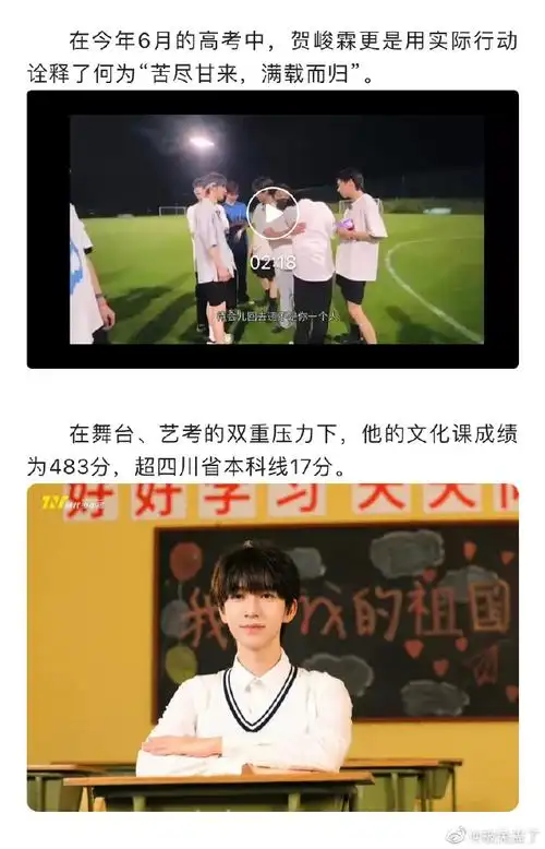 成都十七中优秀学子贺峻霖