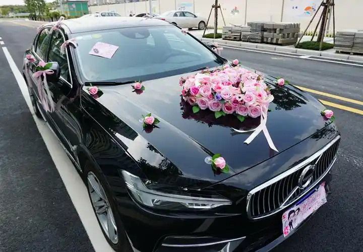 创意个性主婚车装装饰车头花用用品套装仿真花车婚车鲜花