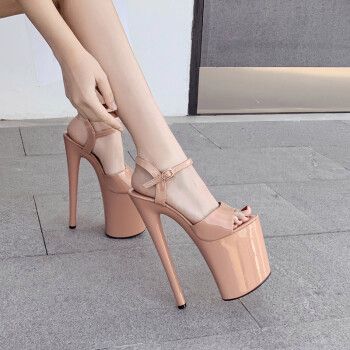 防水台恨天高高跟鞋20cm41大码cm/夜店女鞋走秀鞋超车模细跟舞台凉鞋