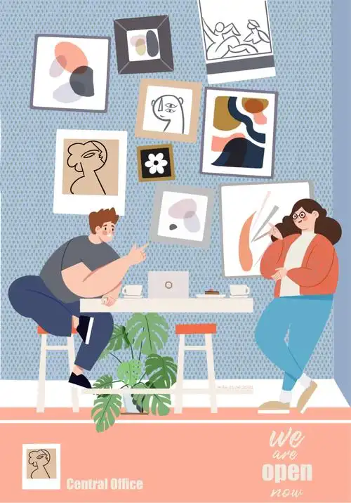 扁平化风格 共享办公室