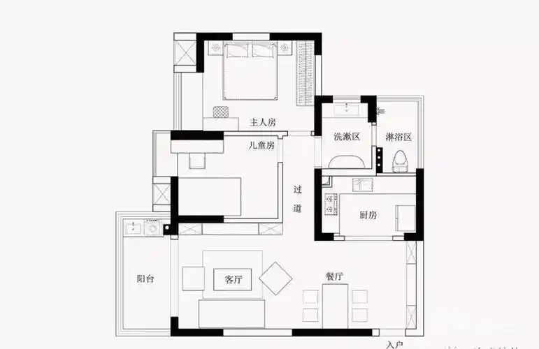 小户型也能装出简美之风