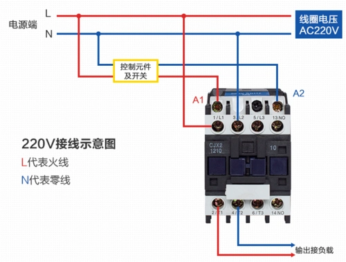 cjx2-2-32接触器接线图