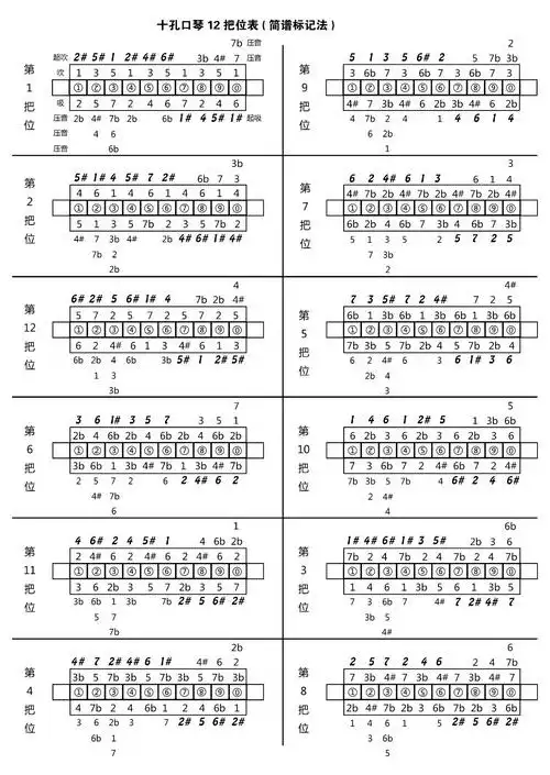 日本suzuki铃木定制改装旋律大调音阶十10孔布鲁斯口琴二把位音阶较