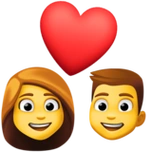 下载有爱心的情侣的emoji表情大图