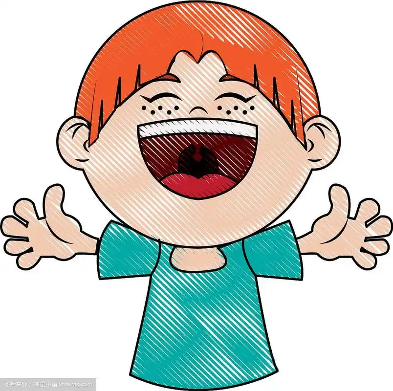 卡通快乐女孩庆祝微笑形象
