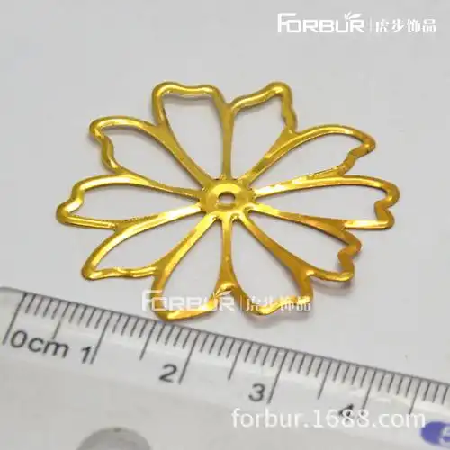 铁花片 镀金镀银花片 平面玫瑰花 40mm多边玫瑰花铁片-阿里巴巴