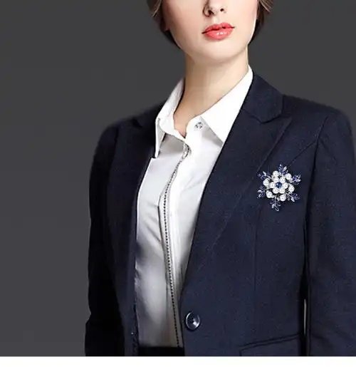 韩版时尚珍珠雪花胸针个性简约别针大气女士西装胸花高档yh352