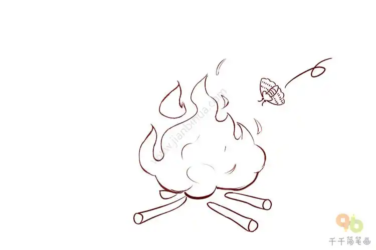 成语大全飞蛾扑火简笔画