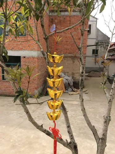 小元宝串 喜庆招财挂件 小金元宝串挂件多个串搭配中国结流苏元宝