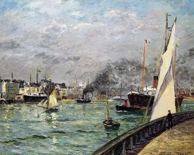 法国印象派画家马克西姆·莫福拉(maxime maufra,1861-1918年)风景画