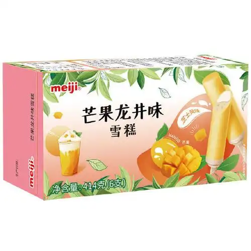 pdd  点:明治(meiji)芒果龙井味雪糕69g*6支/盒装
