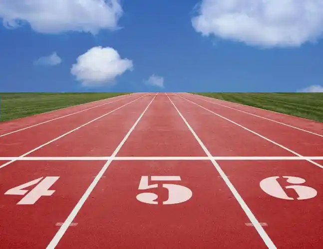 清新红色跑道运行轨道透视延伸奋斗奋斗精神努力图片