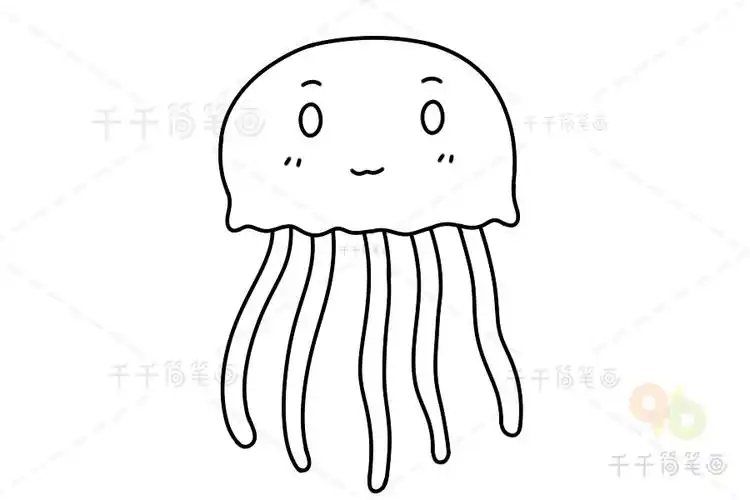 水母简笔画画法步骤