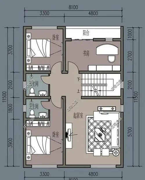 8x11米农村中式风格别墅经济实用韵味十足