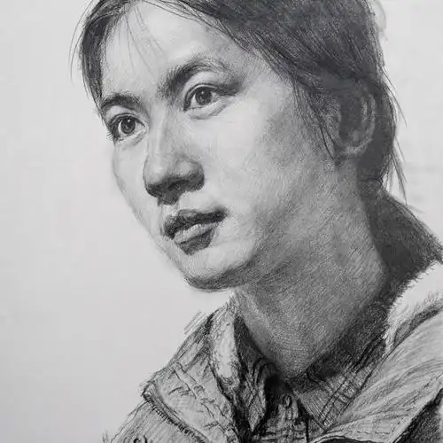 王逍-素描练习—女青年头像